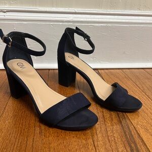 Navy suede heels size 7w